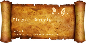 Mingesz Gergely névjegykártya